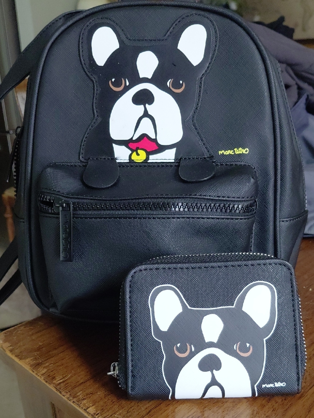 Marc Tetro Boston Terrier Mini Backpack & WalletSet